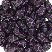 Perles en verre deux trous Paisley Duo 9x5.5 mm - Ionic Jet - Pink x10g