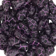 Perles en verre deux trous Paisley Duo 9x5.5 mm - Ionic Jet - Pink x10g