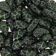 Perles en verre deux trous Paisley Duo 9x5.5 mm - Ionic Jet - Green x10g|raw }}