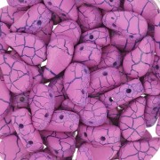 Perles en verre deux trous Paisley Duo 9x5.5 mm - Ionic Pink - Blue x10g