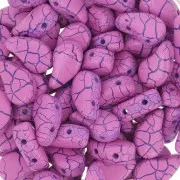 Perles en verre deux trous Paisley Duo 9x5.5 mm - Ionic Pink - Blue x10g