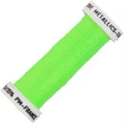 Fil à broder métallisé tressé 4 - Au ver à soie pour broderie Vert fluo 459F x10m