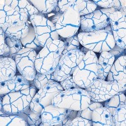 Perles en verre deux trous Paisley Duo 9x5.5 mm - Ionic White - Blue x10g|raw }}