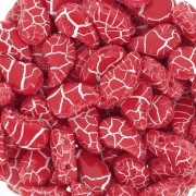 Perles en verre deux trous Paisley Duo 9x5.5 mm - Ionic Red - White x10g|raw }}