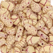 Perles en verre deux trous Paisley Duo 9x5.5 mm - Ionic Yellow - Dark Red x10g|raw }}