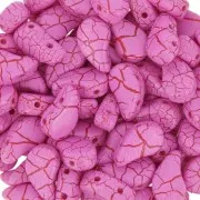 Perles en verre deux trous Paisley Duo 9x5.5 mm - Ionic Pink - Red x10g