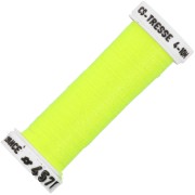 Fil à broder métallisé tressé 4 - Au ver à soie - broderie - Jaune fluo 457F x10m