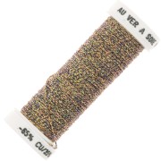 Fil à broder métallisé tressé 4 Au ver à soie pour broderie Doré irisé (447) x10m|raw }}