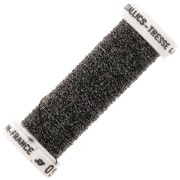 Fil à broder métallisé tressé 4 Au ver à soie - Gris anthracite Rose (050) x10m