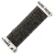 Fil à broder métallisé tressé 4 Au ver à soie - Gris anthracite Rose (050) x10m