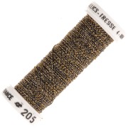 Fil à broder métallisé tressé 4 Au ver à soie pour broderie - Brun Doré (205) x10m|raw }}