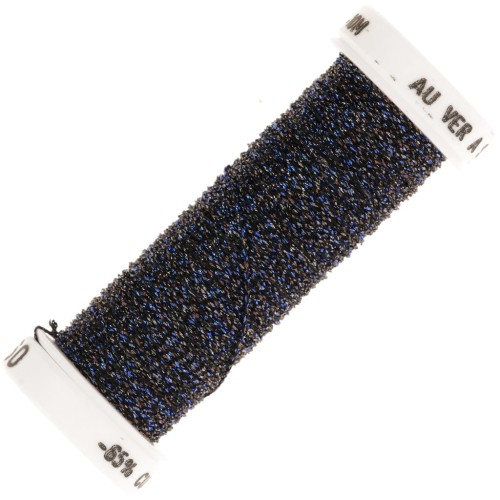 Fil à broder métallisé tressé 4 Au ver à soie - Bleu Nuit Brun (060) x10m