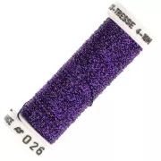 Fil à broder métallisé tressé 4 Au ver à soie - broderie - Violet foncé (026) x10m