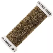 Fil à broder métallisé tressé 4 Au ver à soie - broderie - Antique Gold (004) x10m