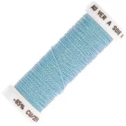 Fil à broder métallisé tressé 4 Au ver à soie pour broderie - Bleu (049) x10m