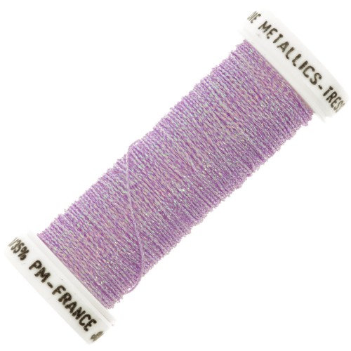 Fil à broder métallisé tressé 4 Au ver à soie - broderie - Violet clair (048) x10m
