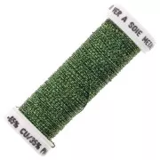 Fil à broder métallisé tressé 4 Au ver à soie - Vert bouteille (2540) x10m