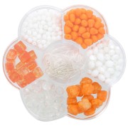 Assortiment de perles Preciosa avec boîte fleur et accessoires - Orange - Blanc x1|raw }}