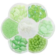 Assortiment de perles Perciosa avec boîte fleur et accessoires - Vert clair x1|raw }}