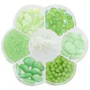 Assortiment de perles Perciosa avec boîte fleur et accessoires - Vert clair x1