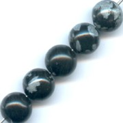 Perles rondes en pierre gemme Obsidienne Mouchetée  8 mm x10