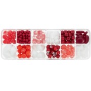 Assortiment de perles Preciosa Ornela - Rouge - Blanc x200g|raw }}