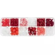 Assortiment de perles Preciosa Ornela - Rouge - Blanc x200g