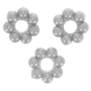 Perles rondelles fleur 3 mm - Acier inoxydable 304L x10