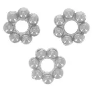 Perles rondelles fleur 3 mm - Acier inoxydable 304L x10