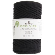 Bobine de cordon DMC 3 mm coton recyclé - Eco Vita 4 - Noir x 200m|raw }}