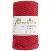 Bobine de cordon DMC 3 mm coton recyclé - Eco Vita 4 - Rouge x 200m