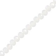 Perles rondelles facettées - rondes aplaties -4x3.5 mm White Opal x48cm