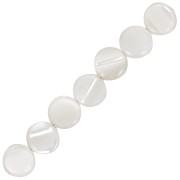 Perles plates rondes en nacre 6 mm x20