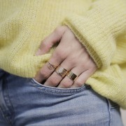 Bague anneau large 10 mm - Taille 49 - Plaqué Or 3 microns x1