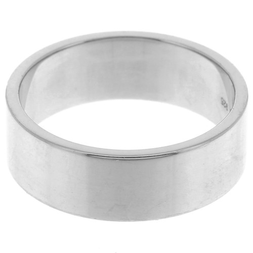 Bague anneau large 7 mm - Taille 59 - Argent 925 Rhodié x1