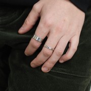 Bague anneau fine 3 mm - Taille 61 - Argent 925 Rhodié x1