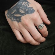 Bague chevalière ovale 15 mm - Taille 64 - Argent 925 Rhodié x1