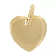 Pendentif coeur 10 mm avec anneau fermé - Plaqué Or 3 microns x1