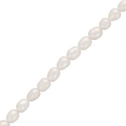 Perles d'eau douce grain de riz - 5x4 mm - Grade AA- Blanc x10