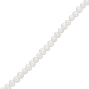 Perles d'eau douce rondes aplaties irrégulières 3x2.5 mm - Grade AA+  Blanc x20|raw }}