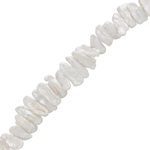 Perles d'eau douce Biwa irrégulières 17 mm à 23 mm - Grade AA Blanc irisé x6