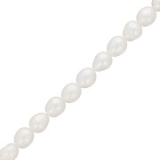 Perles d'eau douce grain de riz - 6x5 mm - Grade AA- Blanc x10