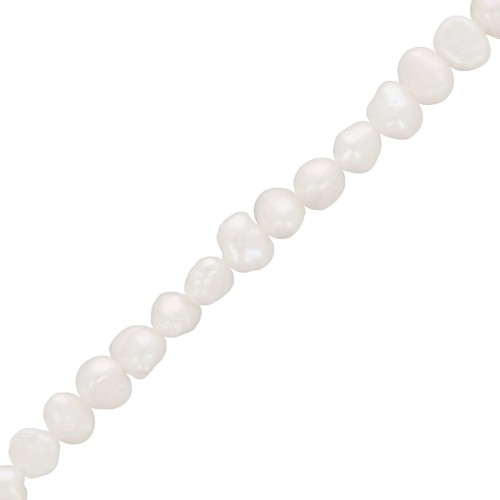 Perles d'eau douce baroques irrégulières 5 mm - Grade AA Blanc x10