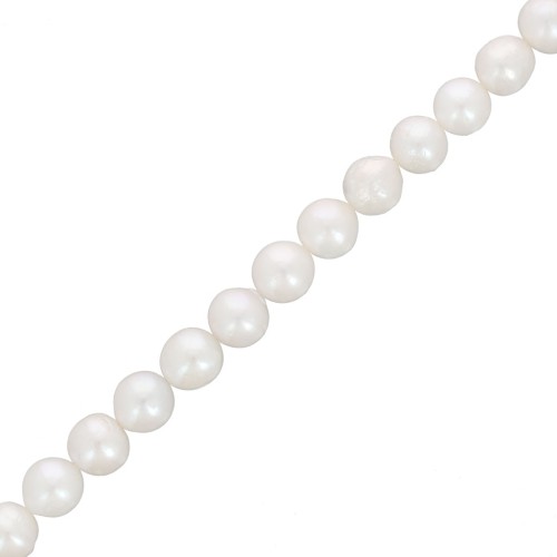 Perles d'eau douce Edison 10 mm - Grade AA Blanc x4