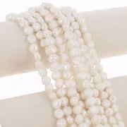 Perles d'eau douce baroques ovales irrégulières 10x9 mm - Grade AA Blanc x6