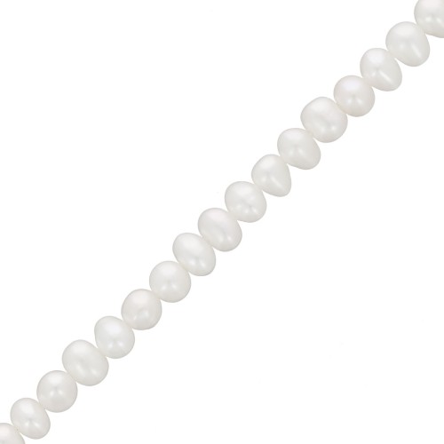 Perles d'eau douce baroques ovales irrégulières 4.5x4 mm - Grade AA Blanc x10