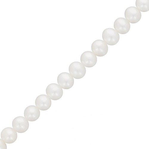 Perles d'eau douce ovales 5x4 mm - Grade AA- Blanc x6
