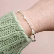 Perles d'eau douce ovales 5x4 mm - Grade AA- Blanc x6