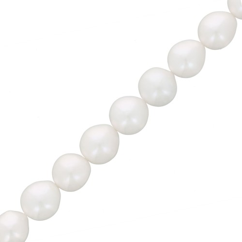 Perles d'eau douce rondes irrégulières 9 mm - Grade AA+ Blanc x4