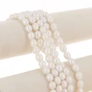 Perle d'eau douce ovale irrégulière 11x10 mm - Grade A Blanc x1